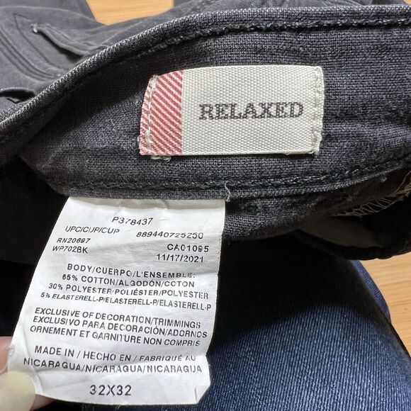 Dickies Flex Pants Mens 32x31 Faded Black Relaxed Fit Cargo Pockets Paint - Picture 3 of 7